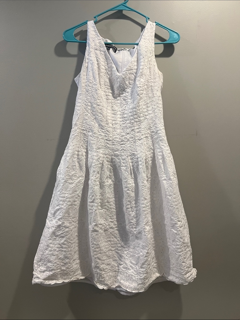 Jones Wear White Strapless Eyelet Fit-and-Flare Dress